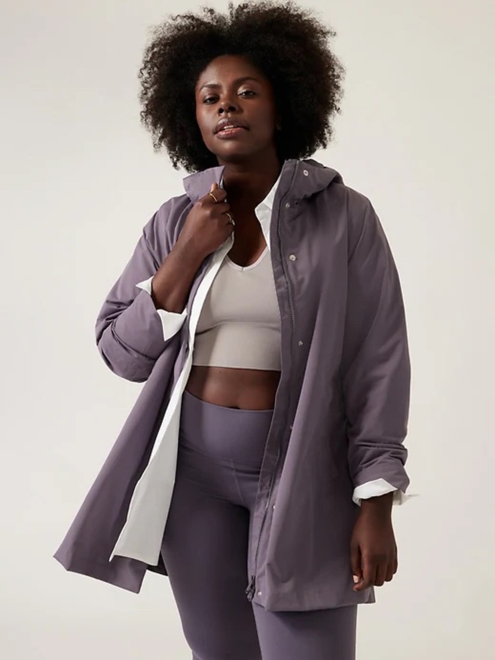Athleta RainOut Forecast Shell II Hooded Raincoat in Dusk Violet
